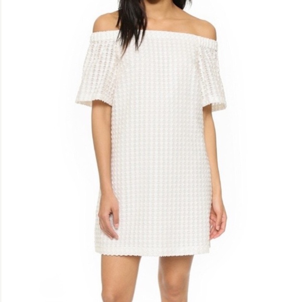 Club Monaco size 2 off the shoulder dress, off white